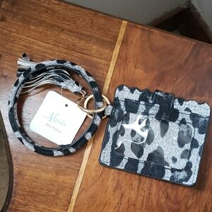 Leopard Print Card Holder with Lanyard